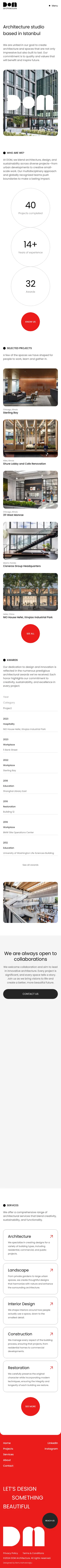 Home page on a phone, from the hero to the red footer